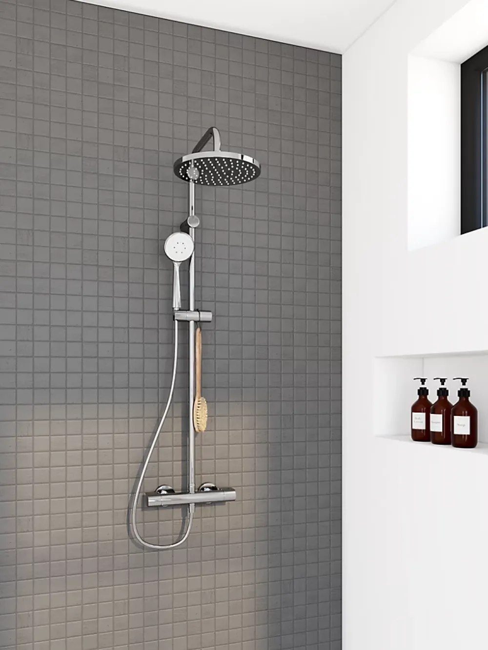 Casa Bella Mosaïque sol et mur anthracite 30 x 30 cm Oikos- Mosaïque Pour Salle De Bains