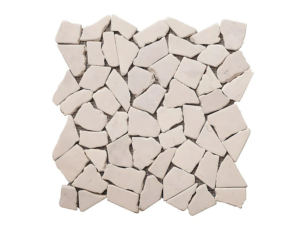 Vente-unique Mosaïque sol et mur en marbre crème - pack de 1m² (11 dalles de 30x30 cm) - POESY- Carrelage Sol Effet Marbre|Carrelage Sol Pour Salle De Bains