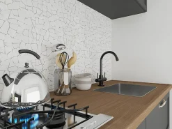 Vente-unique Mosaïque sol et mur en marbre crème - pack de 1m² (11 dalles de 30x30 cm) - POESY- Carrelage Sol Effet Marbre|Carrelage Sol Pour Salle De Bains