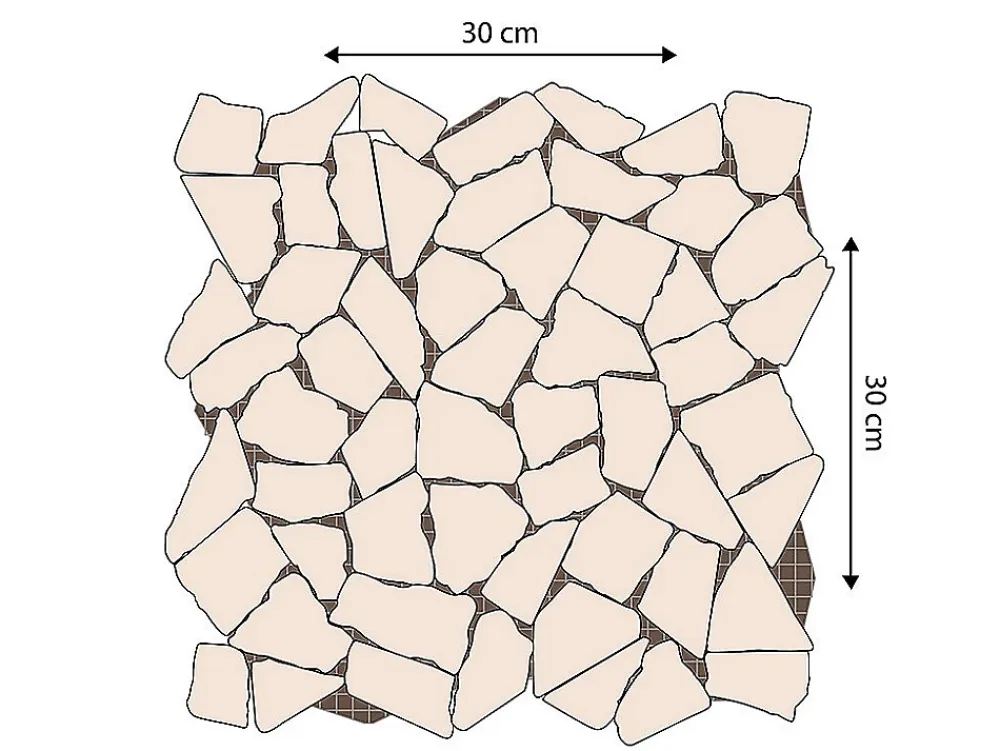 Vente-unique Mosaïque sol et mur en marbre crème - pack de 1m² (11 dalles de 30x30 cm) - POESY- Carrelage Sol Effet Marbre|Carrelage Sol Pour Salle De Bains