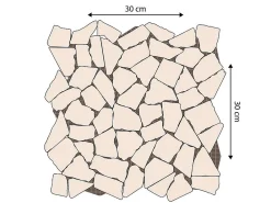 Vente-unique Mosaïque sol et mur en marbre crème - pack de 1m² (11 dalles de 30x30 cm) - POESY- Carrelage Sol Effet Marbre|Carrelage Sol Pour Salle De Bains