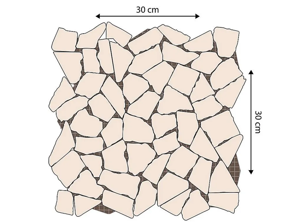 Vente-unique Mosaïque sol et mur en marbre crème - pack de 1m² (11 dalles de 30x30 cm) - POESY- Carrelage Sol Effet Marbre|Carrelage Sol Pour Salle De Bains