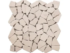 Vente-unique Mosaïque sol et mur en marbre crème - pack de 1m² (11 dalles de 30x30 cm) - POESY- Carrelage Sol Effet Marbre|Carrelage Sol Pour Salle De Bains