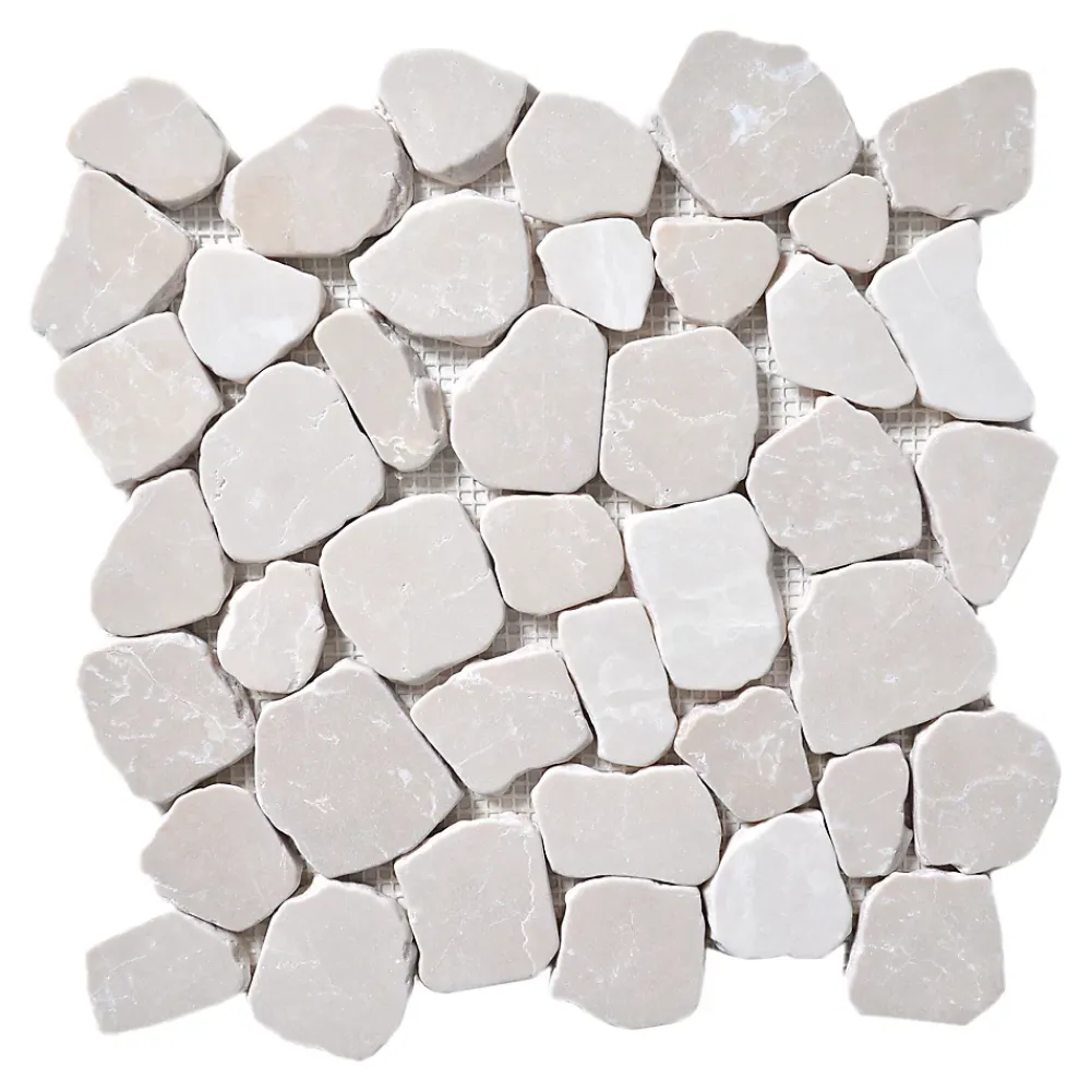 Mosaïque sol et mur en pierre beige L.31 x l.31,5 cm x ép.8 mm, Malaca- Mosaïque Pour Douche|Mosaïque Pour Wc