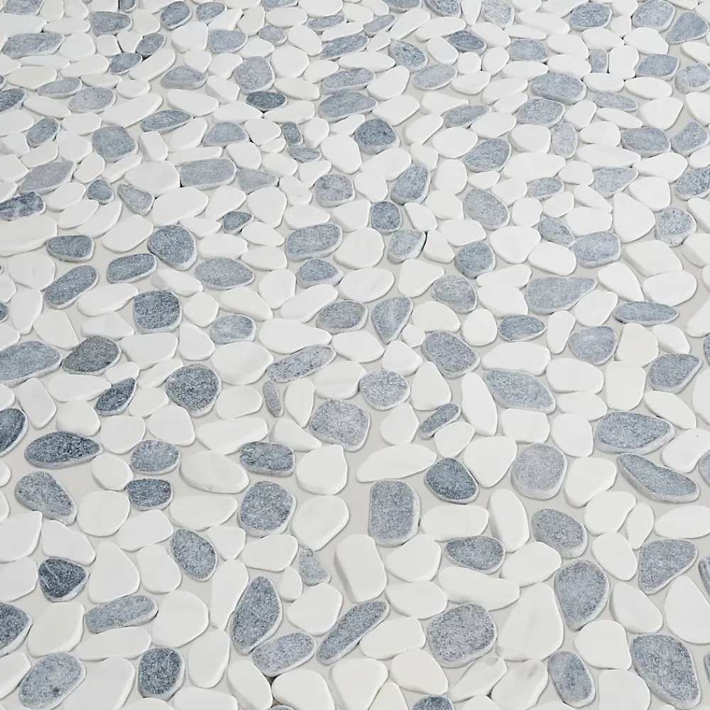 Mosaïque Pour Douche|Mosaïque Pour Wc<Mosaïque sol et mur en pierre galets blancs et gris L.31 x l.31,5 cm x ép.8 mm, Malaca