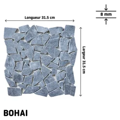 Mosaïque Pour Douche|Mosaïque Pour Wc<Mosaïque sol et mur en pierre anthracite L.31,5 x l.31,5 cm x ép.8 mm, Bohai