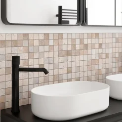Mosaïque sol et mur en travertin L.31 x l.30,5 cm x ép.8 mm, Travertino- Travertin|Mosaïque Pour Douche