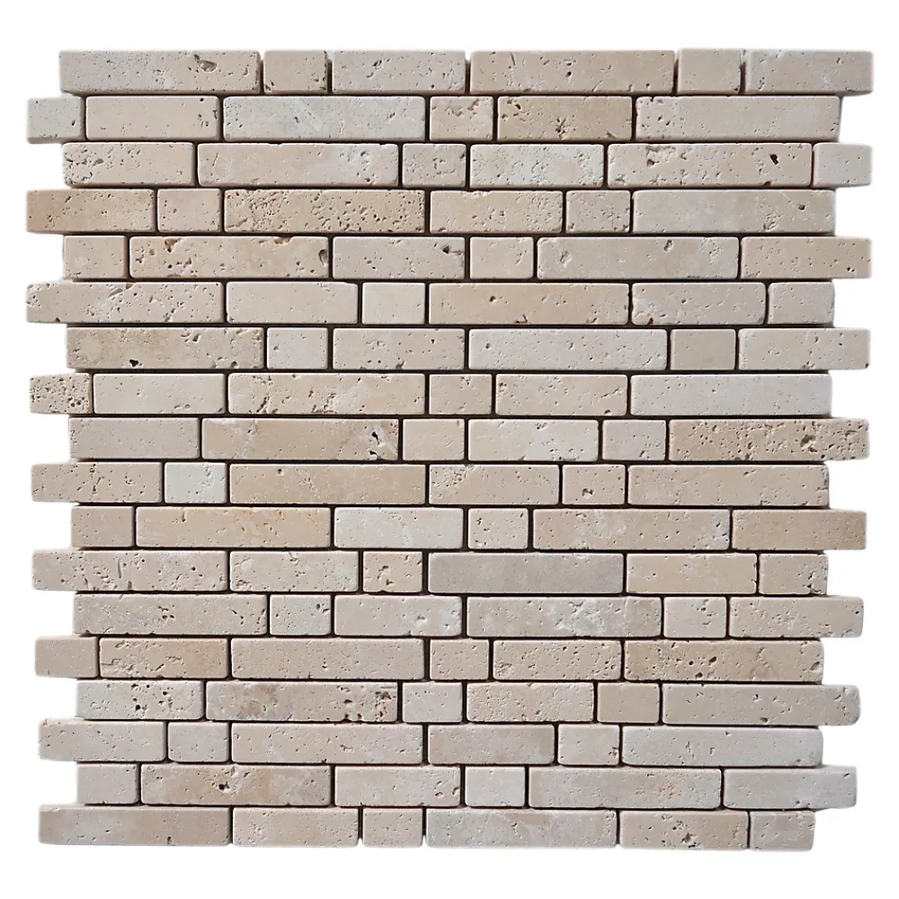 Mosaïque Pour Douche|Mosaïque Pour Wc<Mosaïque sol et mur en travertin motif petites briquettes L.31 x l.30,5 cm x ép.8 mm, Travertino