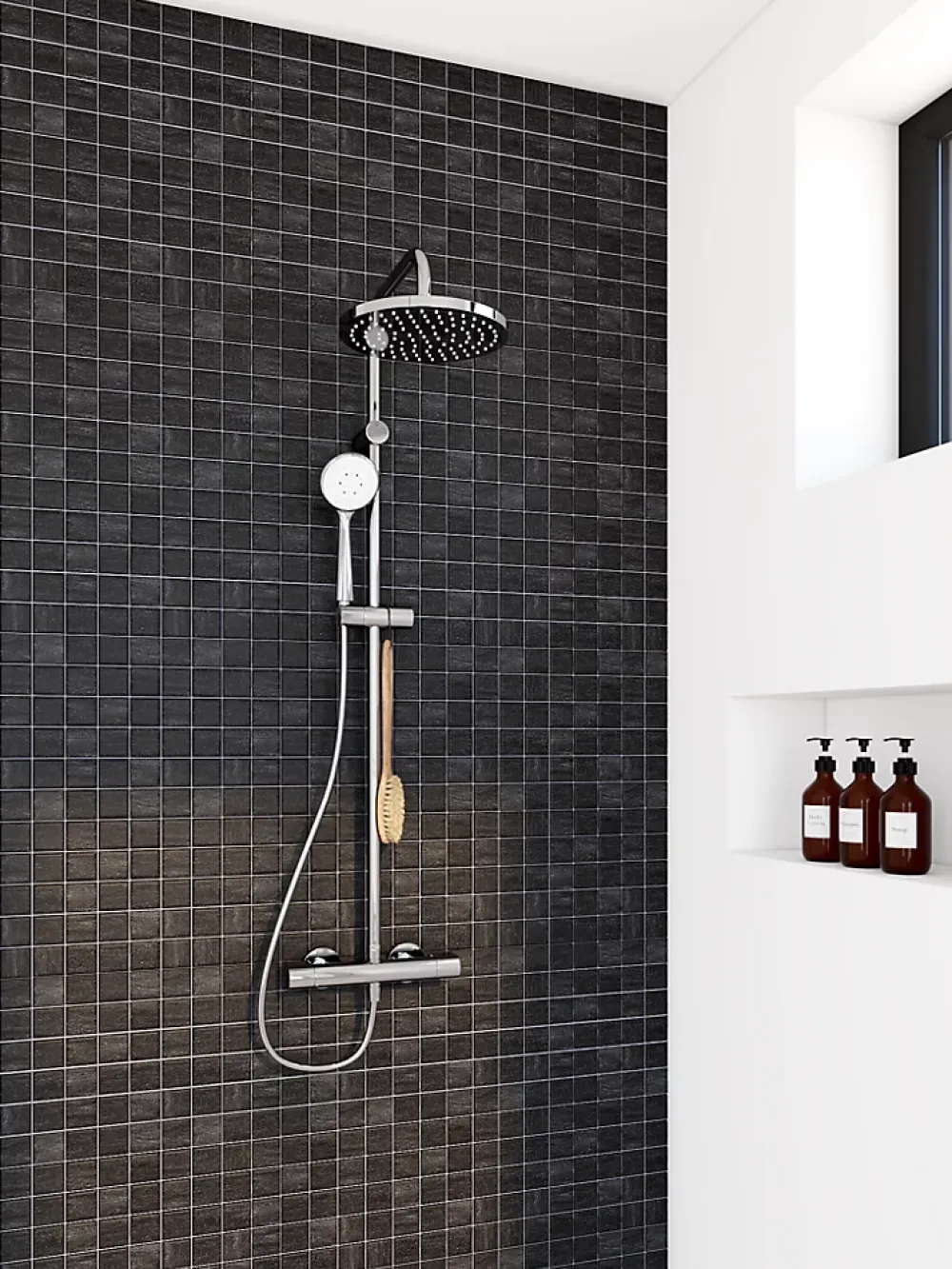 Casa Bella Mosaïque sol et mur noir 30 x 30 cm Oikos- Mosaïque Pour Douche|Mosaïque Pour Wc