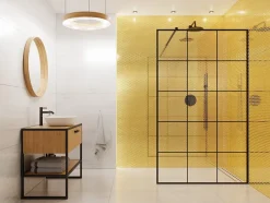Ilcom Mosaïque sur résille pour salle de bain et cuisine en céramique 26.0 cm x 30.0 cm - Gold hive- Mosaïque|Mosaïque Pour Pièce À Vivre