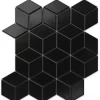 Ilcom Mosaïque Pour Wc|Mosaïque<Mosaïque sur résille pour salle de bain et cuisine en céramique 26.5 cm x 30.5 cm - Black geometric cubes
