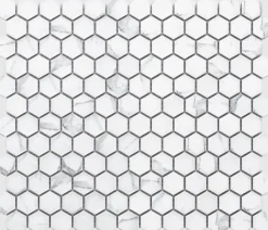 Ilcom Mosaïque sur résille pour salle de bain et cuisine en céramique 30 cm x 26 cm - Marble hive- Mosaïque Pour Douche