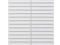 Ilcom Mosaïque sur résille pour salle de bain et cuisine en céramique 29.6 cm x 30 cm - Matt white piano- Mosaïque