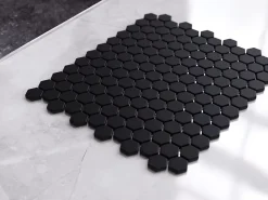 Ilcom Mosaïque Pour Pièce À Vivre|Mosaïque<Mosaïque sur résille pour salle de bain et cuisine en céramique 30 cm x 26 cm- Matt black hive