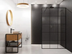 Ilcom Mosaïque sur résille pour salle de bain et cuisine en céramique 31.7 cm x 29.3 cm- Black dots- Mosaïque Pour Douche|Mosaïque Pour Wc