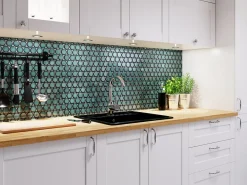Ilcom Mosaïque sur résille pour salle de bain et cuisine en céramique 30.6 cm x 26.5 cm - Adriatic breeze- Mosaïque|Mosaïque Pour Douche