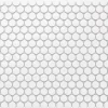 Ilcom Mosaïque<Mosaïque sur résille pour salle de bain et cuisine en céramique 31.7 cm x 29.3 cm - Matt white dot