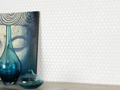 Ilcom Mosaïque<Mosaïque sur résille pour salle de bain et cuisine en céramique 31.7 cm x 29.3 cm - Matt white dot