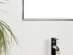 Ilcom Mosaïque<Mosaïque sur résille pour salle de bain et cuisine en céramique 31.7 cm x 29.3 cm - Matt white dot