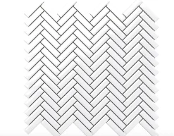 Ilcom Mosaïque Pour Douche<Mosaïque sur résille pour salle de bain et cuisine en céramique 28 cm x 27 cm - Gloss white chevron