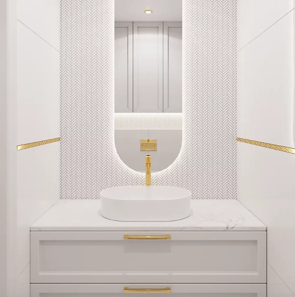 Ilcom Mosaïque Pour Douche<Mosaïque sur résille pour salle de bain et cuisine en céramique 28 cm x 27 cm - Gloss white chevron
