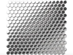 Ilcom Mosaïque sur résille pour salle de bain et cuisine en céramique 31.7 cm x 29.3 cm - Silver dots- Mosaïque Pour Salle De Bains