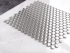 Ilcom Mosaïque sur résille pour salle de bain et cuisine en céramique 31.7 cm x 29.3 cm - Silver dots- Mosaïque Pour Salle De Bains