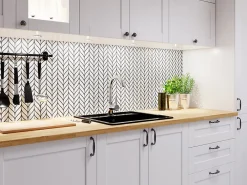 Ilcom Mosaïque sur résille pour salle de bain et cuisine en céramique 27.5 cm x 21.8 cm - White sparrow- Mosaïque|Mosaïque Pour Salle De Bains