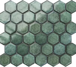 Ilcom Mosaïque sur résille pour salle de bain et cuisine en céramique 29.7 cm x 26.2 cm - Nori hive- Mosaïque Pour Douche|Mosaïque Pour Wc