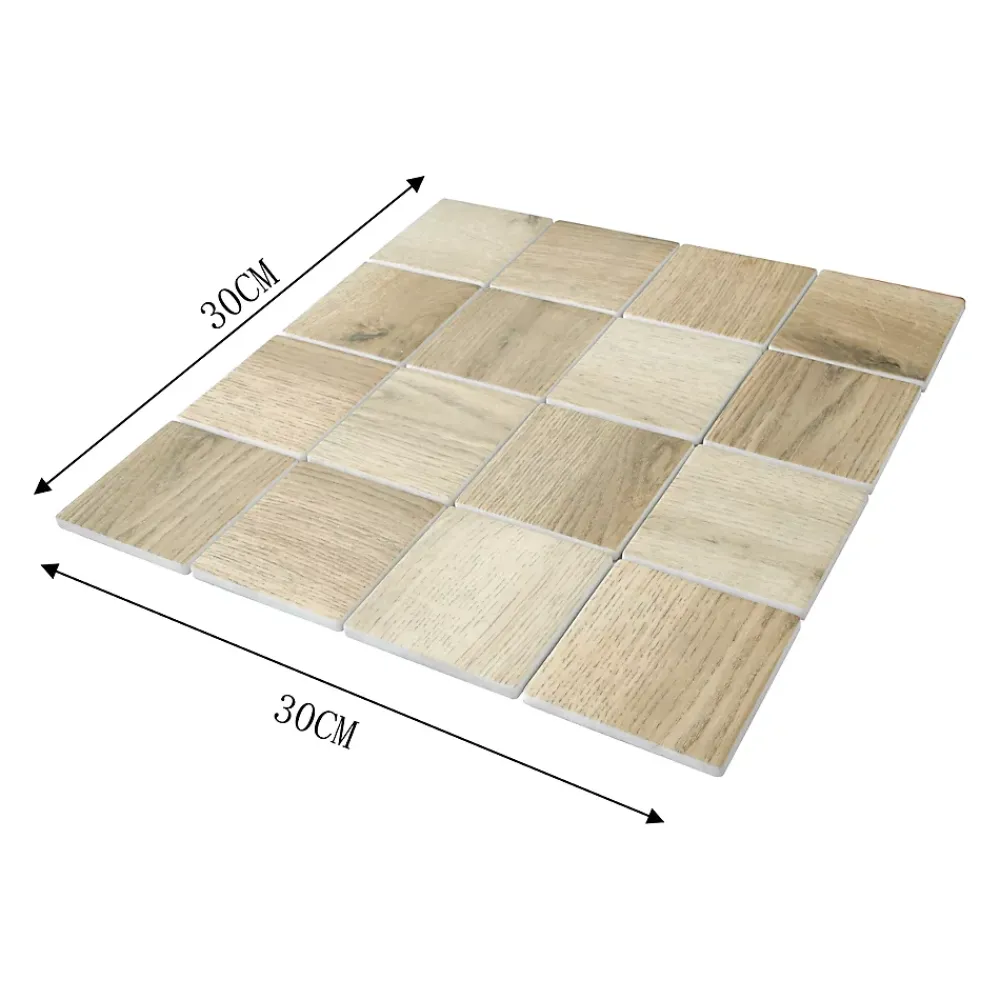 GoodHome Mosaïque Pour Douche|Mosaïque Pour Pièce À Vivre<Mosaïque Tinian bois 30 x 30 cm
