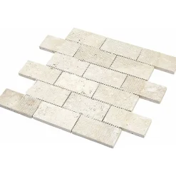 Decoon Mosaïque Travertin - Beige Adouci - Barrettes- Mosaïque Pour Wc|Mosaïque Pour Salle De Bains