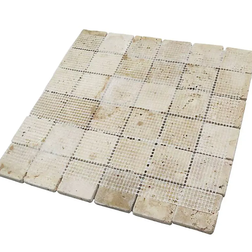 Decoon Mosaïque Pour Douche|Mosaïque Pour Wc<Mosaïque Travertin - Beige - 4.8 x 4.8 cm