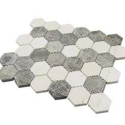 Decoon Mosaïque Pour Wc|Mosaïque<Mosaïque Travertin - Mix Gris - Hexagones