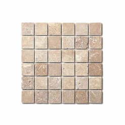Decoon Mosaïque Pour Douche|Mosaïque Pour Salle De Bains<Mosaïque travertin Noce 4,8x4,8 - plaque de 30x30 cm - 1cm épaisseur