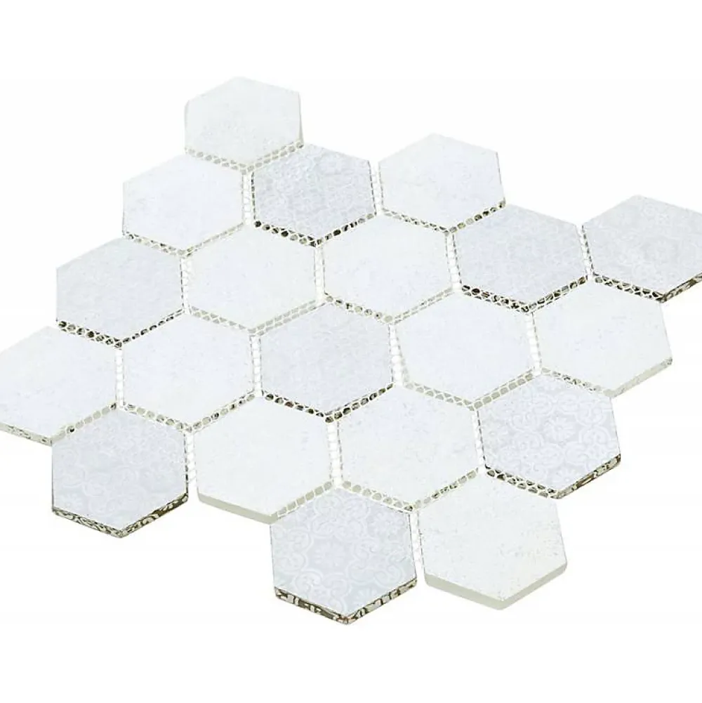 Decoon Mosaïque Verre - Mix Brown Déco - Hexagones- Mosaïque Pour Wc