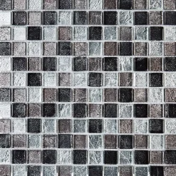 Decoon Mosaïque Verre - Mix Gris - 2.3 x 2.3 cm- Mosaïque Pour Pièce À Vivre|Mosaïque Pour Salle De Bains