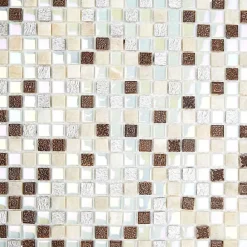 Decoon Mosaïque Verre / Pierre - Nacre - 1.5 x 1.5 cm- Mosaïque Pour Douche