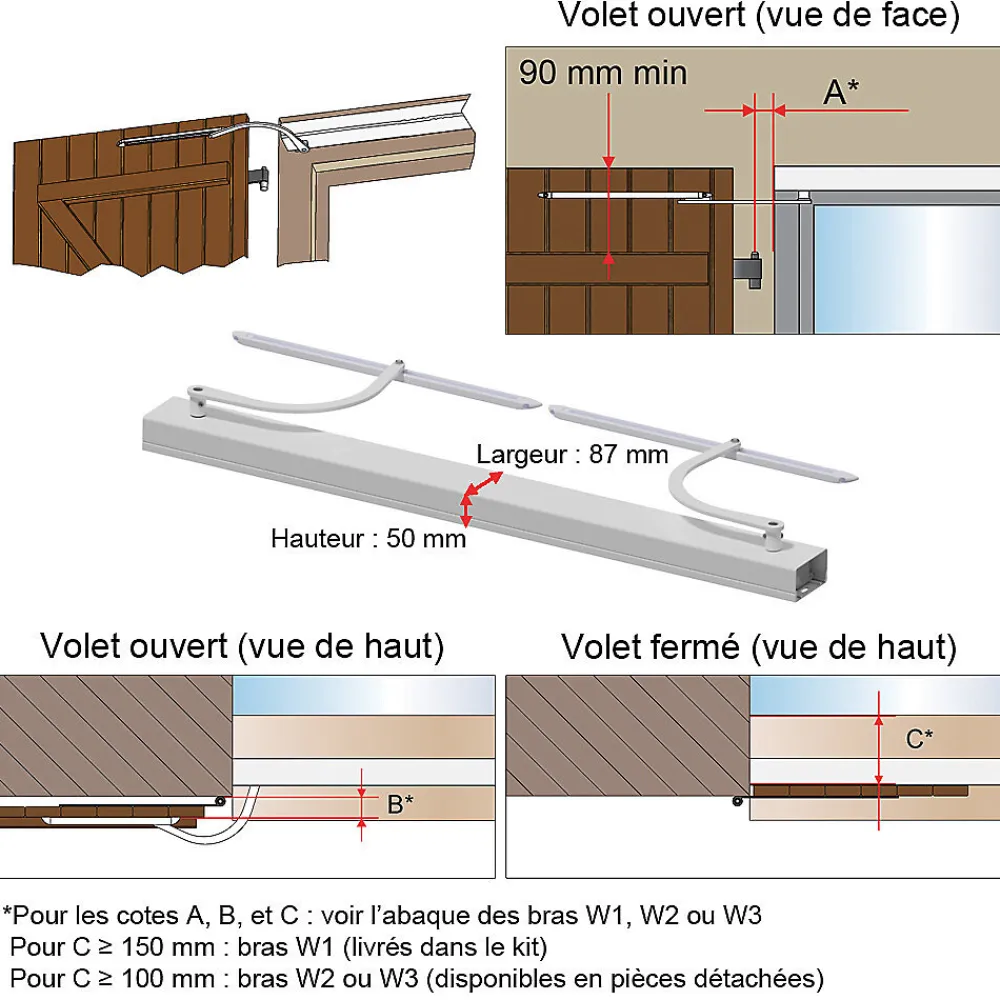 Slid’Up By Mantion Motorisation pour volet 2 battants SLID'UP WINEO radio - baie 800 à 1500 mm - blanc et noir- Volet Battant