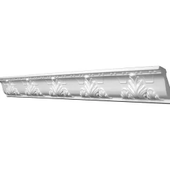 Moulure Et Rosace De Plafond<Moulure décorative en polystyrène expansé blanc à peindre L.2 m x H.53 mm, Géraldine
