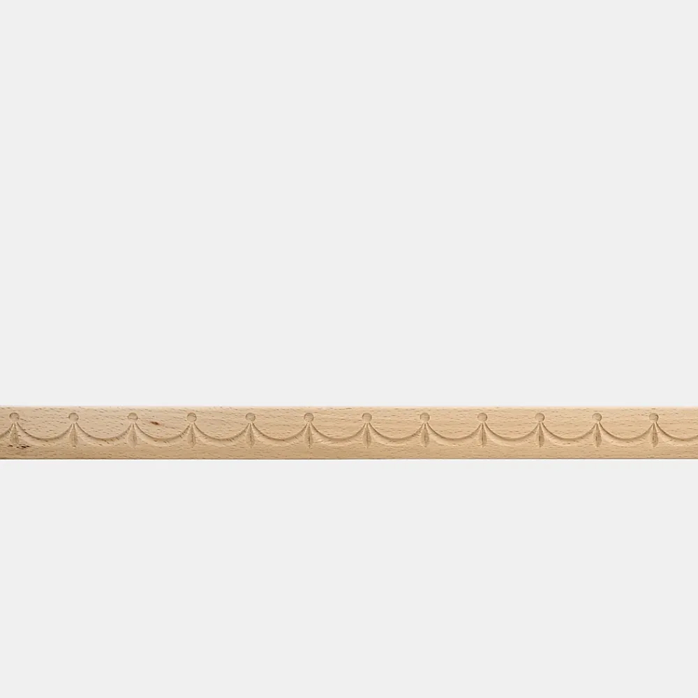 Woodbord Moulure<Moulure murale décorative en bois ROYALE - 3 x 100 cm - Brut sans peinture - Cimaise - Plinthe - Baguette d'ornement