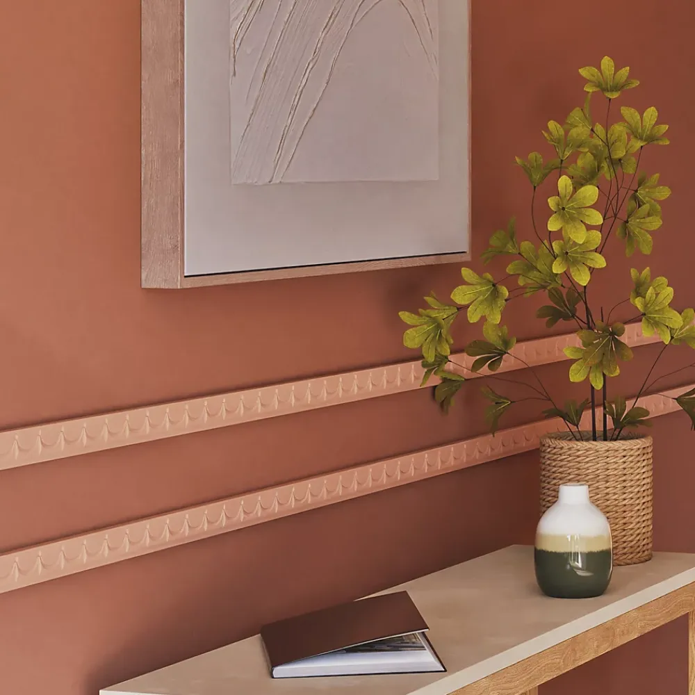 Woodbord Moulure<Moulure murale décorative en bois ROYALE - 3 x 100 cm - Brut sans peinture - Cimaise - Plinthe - Baguette d'ornement