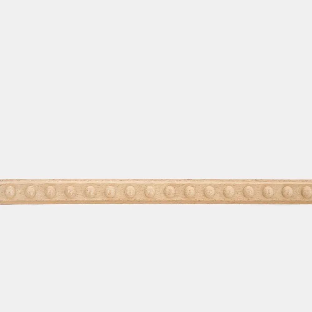 Woodbord Moulure<Moulure murale décorative en bois BOUTONS - 1 x 3,2 x 100 cm - Brut sans peinture - Cimaise - Plinthe - Baguette d'ornement