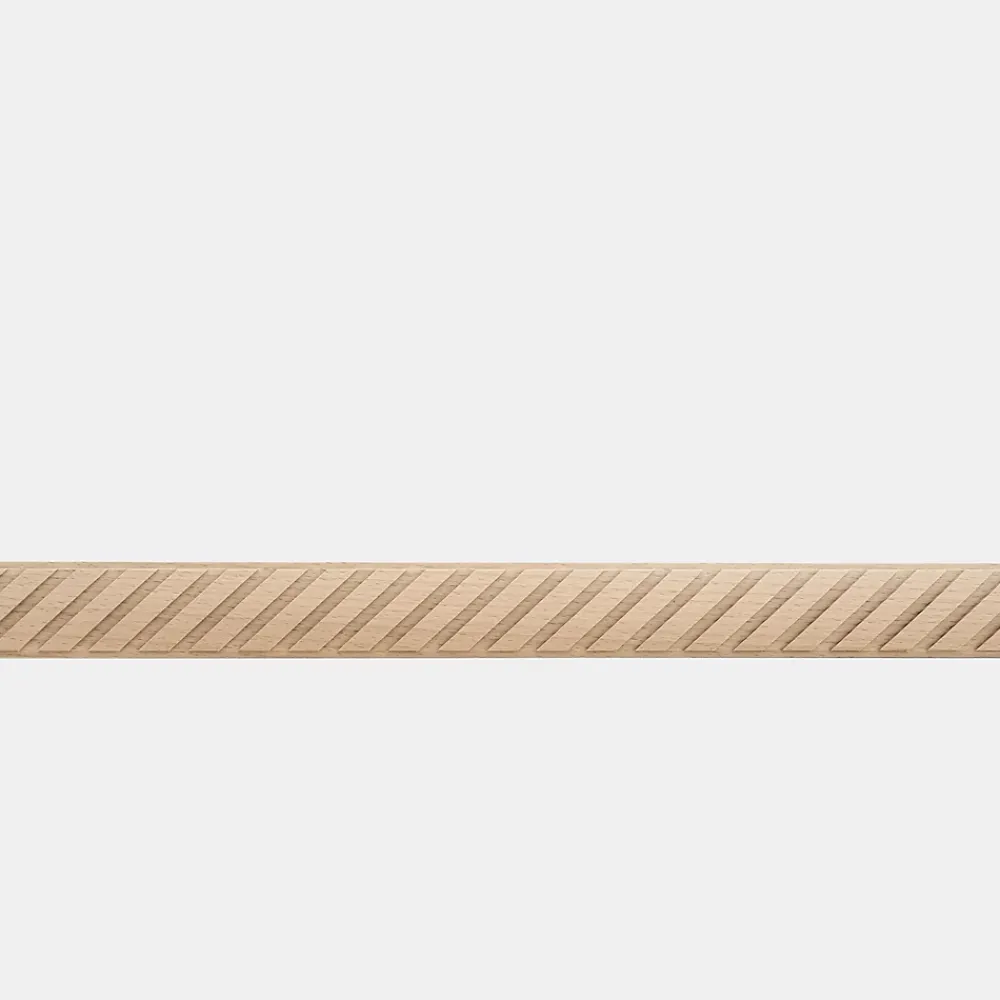Woodbord Moulure<Moulure murale décorative en bois CHEVRON - 0,6 x 3,8 x 100 cm - Brut sans peinture - Cimaise - Plinthe - Baguette d'ornement