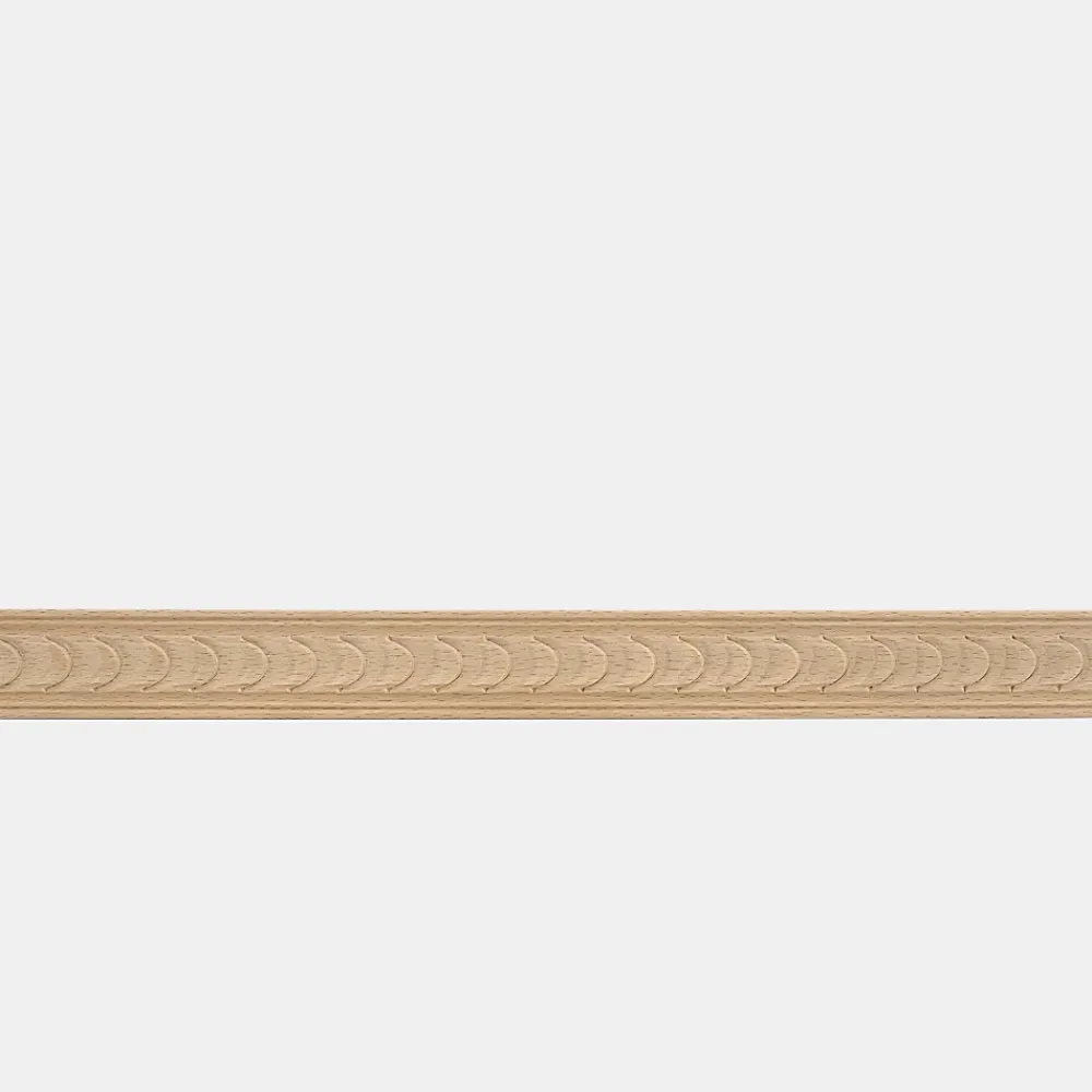 Woodbord Moulure<Moulure murale décorative en bois GARNIER - 0,7 x 4 x 100 cm - Brut sans peinture - Cimaise - Plinthe - Baguette d'ornement