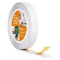 Quest Plinthe Pour Sol En Vinyle Et Pvc<Moulure Souple en PVC 10x10 mm, Auto-Adhésive avec Bande Mousse, Plinthe Souple, pour Finitions et Étanchéité des Jonctions, blanc