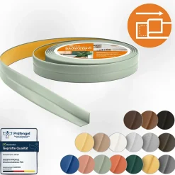 Quest Plinthe Pour Sol En Vinyle Et Pvc<Moulure Souple en PVC 10x10 mm, Auto-Adhésive avec Bande Mousse, Plinthe Souple, pour Finitions et Étanchéité des Jonctions, vert