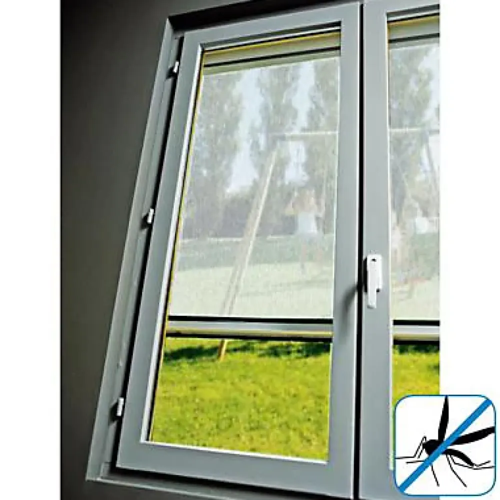 Moustiquaire de fenêtre en PVC blanc 125 x h.150 cm- Moustiquaire Pour Fenêtre