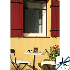 KOCOON Moustiquaire de fenêtre enroulable en alu marron 160 x h.170 cm- Moustiquaire Pour Fenêtre
