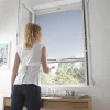 KOCOON Moustiquaire de fenêtre enroulable en aluminium blanc L.125 x h.150 cm- Moustiquaire Pour Fenêtre