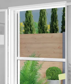 KOCOON Moustiquaire de fenêtre enroulable en aluminium blanc L.125 x h.150 cm- Moustiquaire Pour Fenêtre